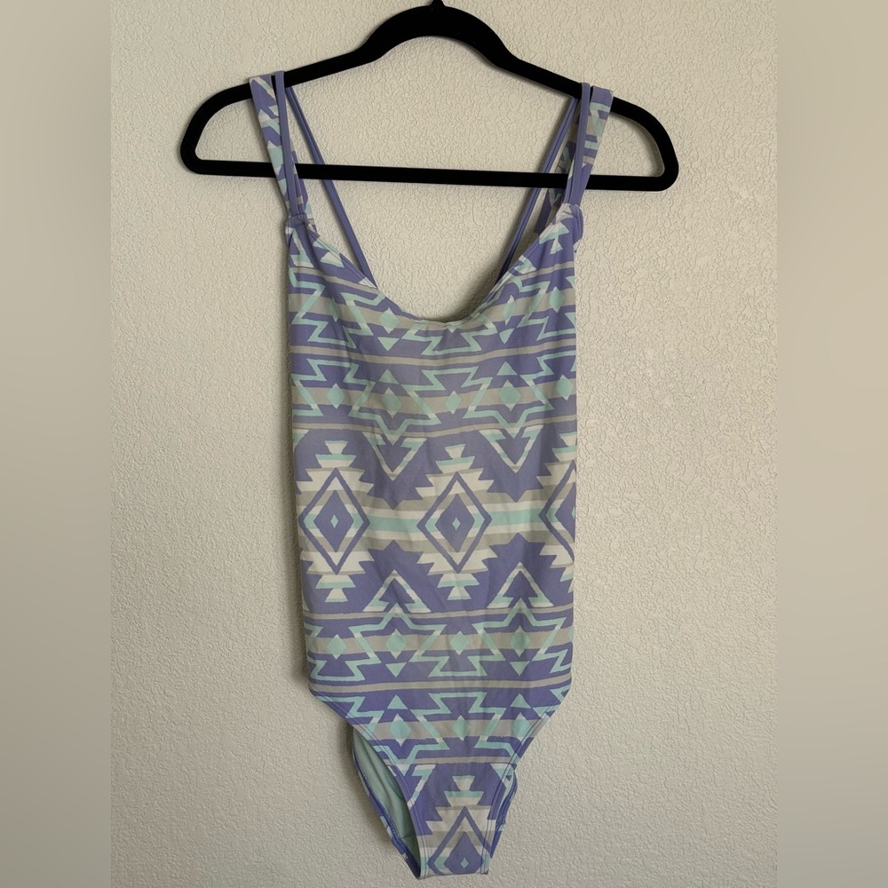 aerie Lavender-Trim Mint One-Piece Swimsuit